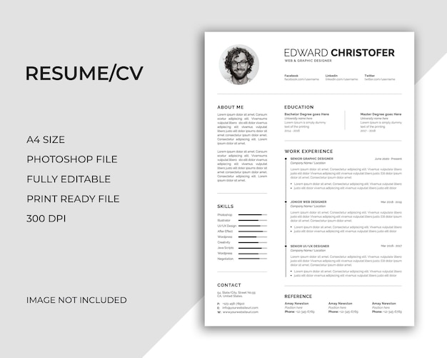 Ontwerpsjabloon voor creatieve cv