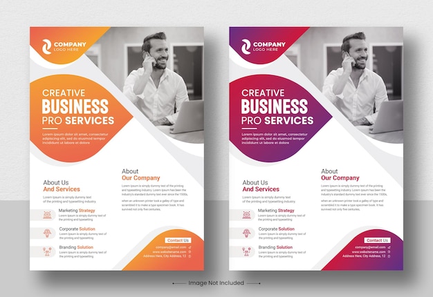 Ontwerpsjabloon voor digitaal marketingbureau zakelijke flyer brochure