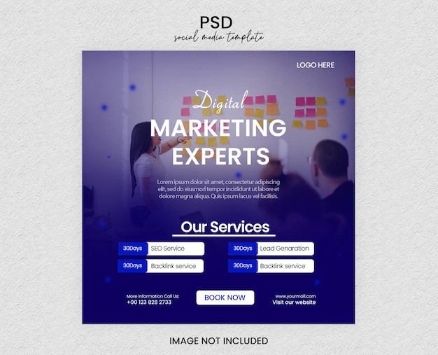 PSD ontwerpsjabloon voor digitale marketing social media post