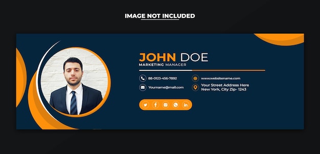Ontwerpsjabloon voor e-mailhandtekening of e-mailvoettekst voor persoonlijke en sociale media-omslag