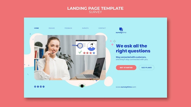 PSD ontwerpsjabloon voor enquête-bestemmingspagina