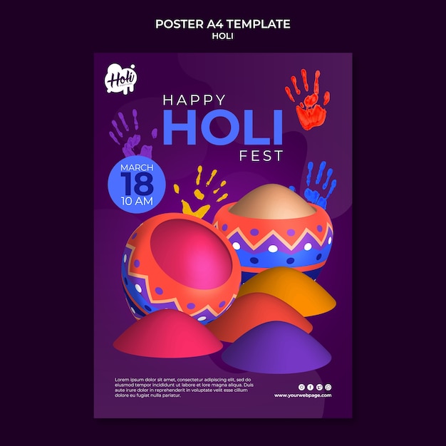 PSD ontwerpsjabloon voor holifestival met kleurovergang