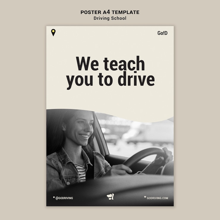 PSD ontwerpsjabloon voor rijschoolposter
