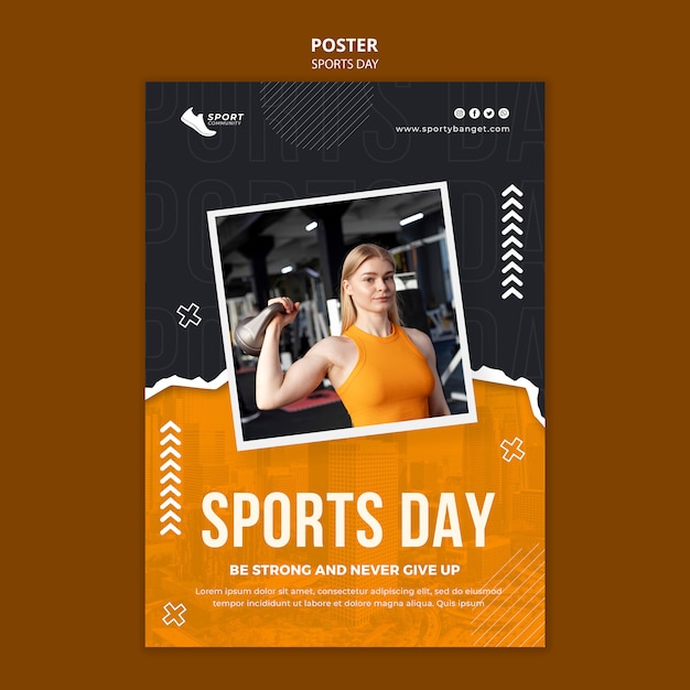 PSD ontwerpsjabloon voor sportdagposter