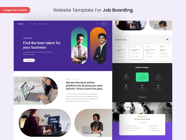 Ontwerpsjabloon voor webpagina's voor jobboarding