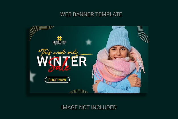 Ontwerpsjabloon voor winteruitverkoop en websitebanner