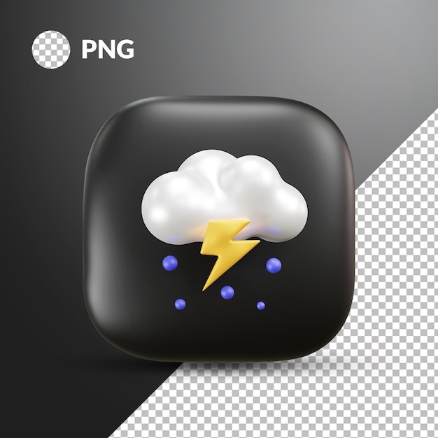 Onweer regen weer 3d illustratie