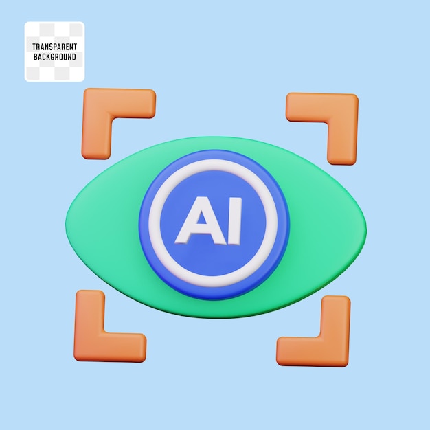 PSD oog vastleggen met ai-lensillustratie voor virtual reality computer vision 3d icon design