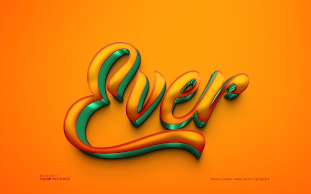 Ooit premium bewerkbaar 3D psd-teksteffect