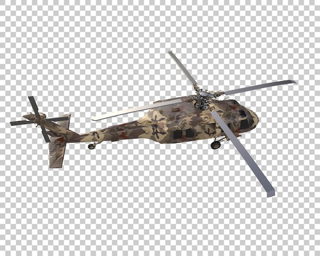 PSD oorlogshelikopter geïsoleerd op de achtergrond 3d-rendering illustratie