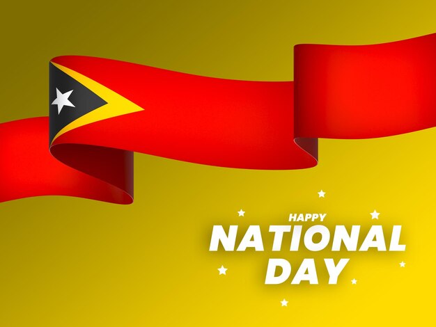 Oost-timorleste vlag element ontwerp nationale onafhankelijkheidsdag banner lint psd