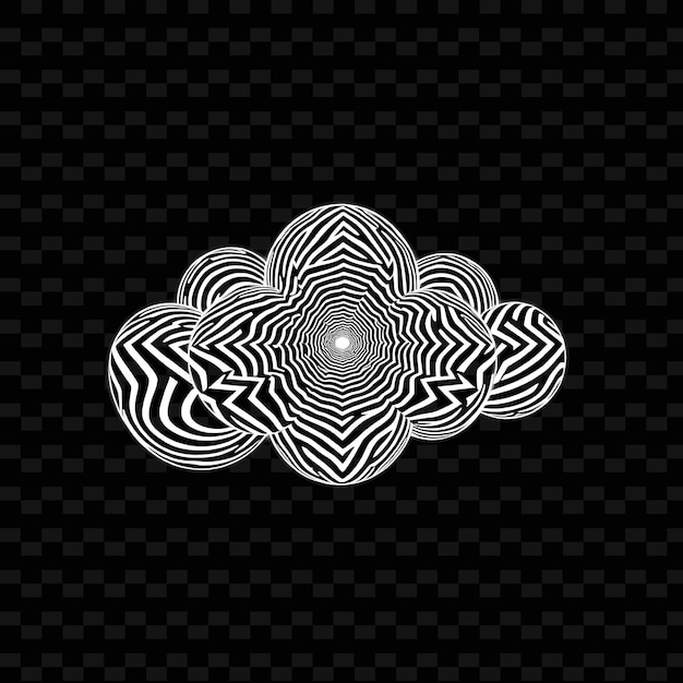 アート・オプ・クラウド (Op Art Cloud) は,幾何学的なパターンを繰り返す線と _Isolated_Neon_ObjectMで光学的に錯覚させています.