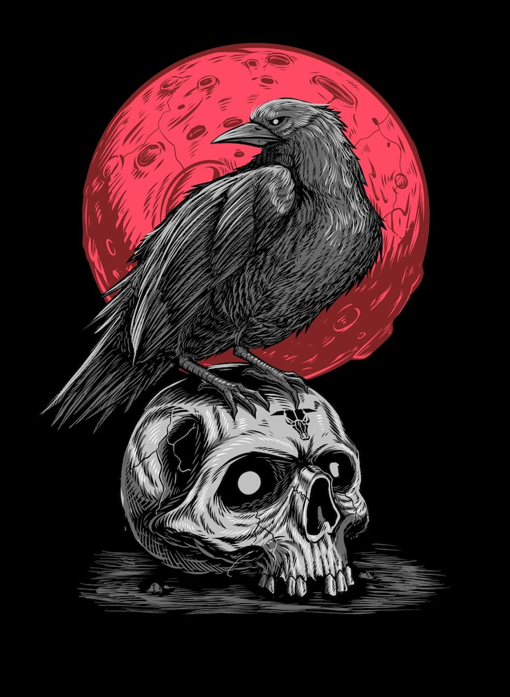 PSD op het schedelhoofd van de raven