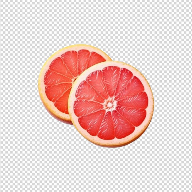 PSD op wit geïsoleerde grapefruitsnijden