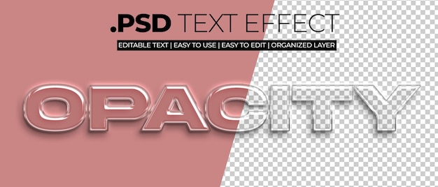 PSD effetto stile testo vetro opacità