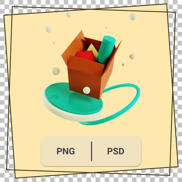 opakowanie z ilustracją 3d w pudełku