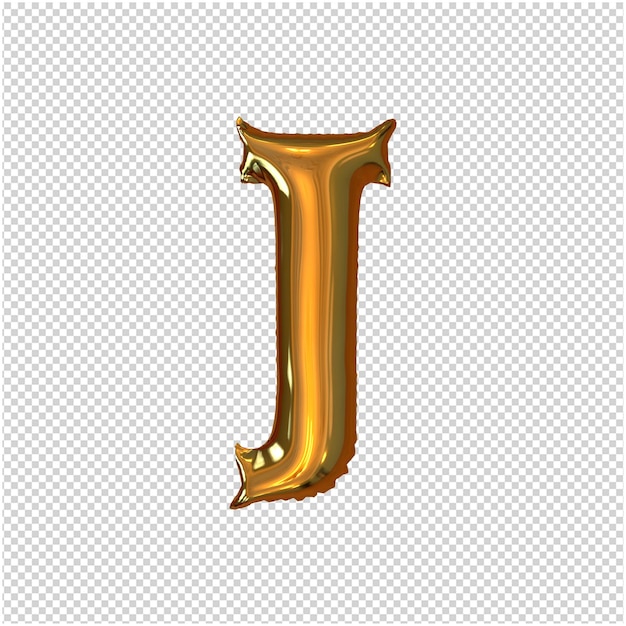 Opblaasbare gouden letter 3D-rendering uitknippad