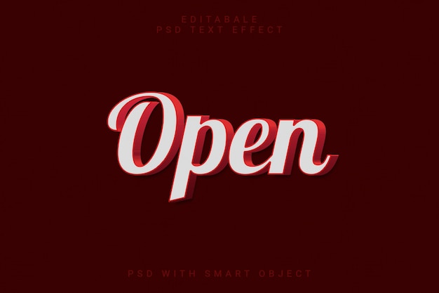 PSD open 3d text effect