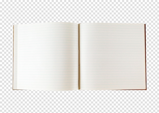 PSD open blank notebook isolated on white