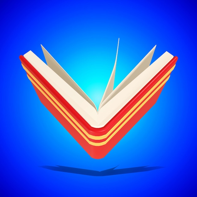 Open Book 3D Illustration