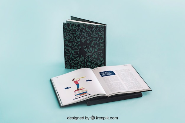 PSD mockup di copertina del libro aperto