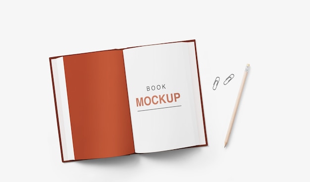 Open book mockup isolated