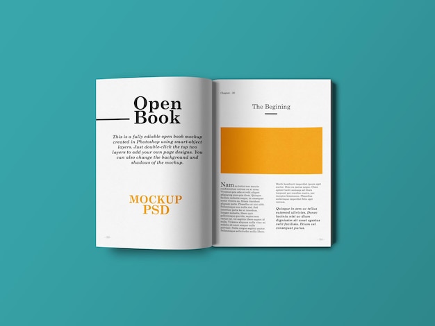 PSD aprire il libro di mockup