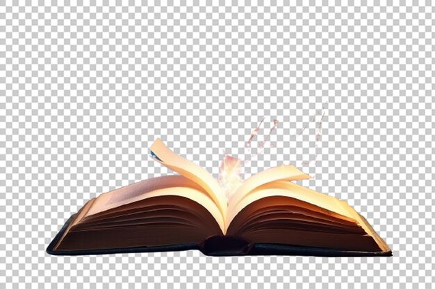 PSD open book with blank sheet and shinning magic want