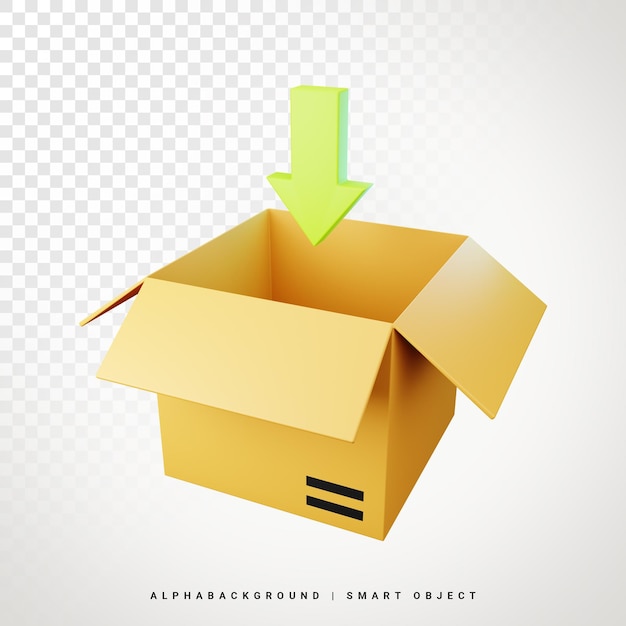 Open Box 3d Icon Illustration