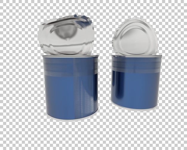 PSD open cans isolated on transparent background 3d rendering illustration