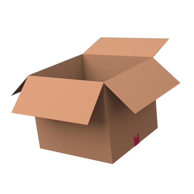Open cardboard box ready for shipping or storage