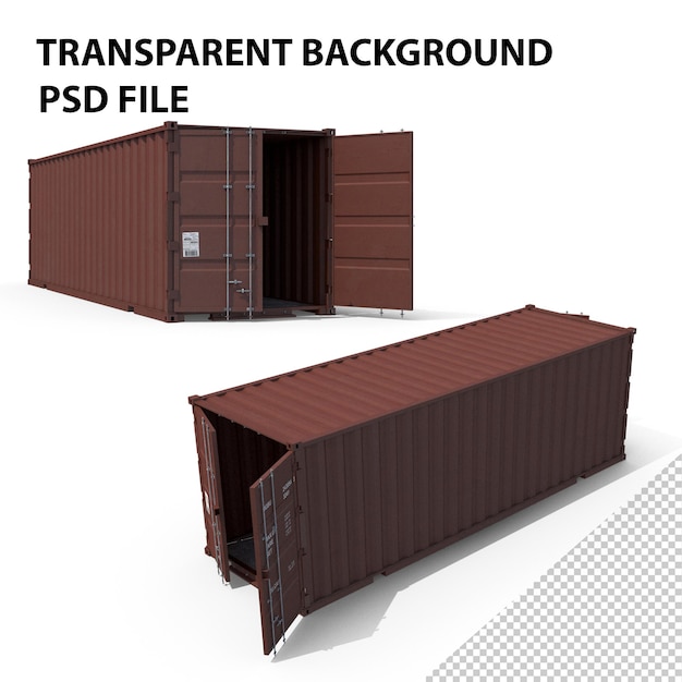 PSD open cargo container png