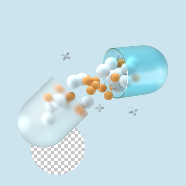 PSD an open drug using granules in the drop-down, rendering against a white background.