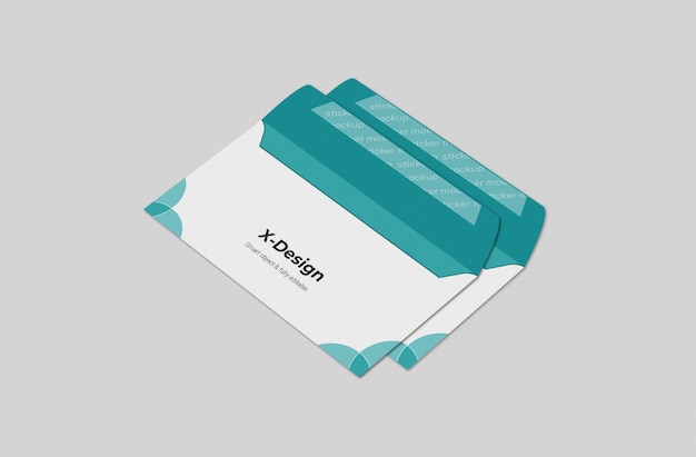 Open envelope mockup template