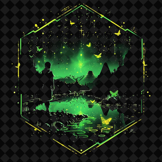 open fantasy nights enchanted landscapes with neon forest y2k art and illustration animal designs