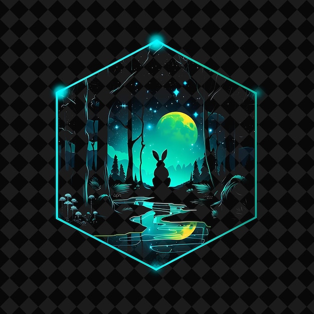 open fantasy nights enchanted landscapes with neon forest y2k art and illustration animal designs