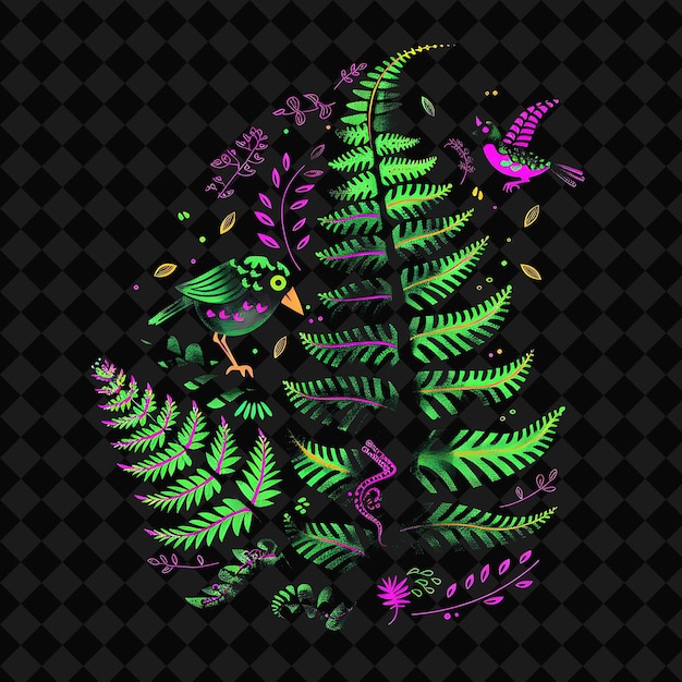 open fantasy nights enchanted landscapes with neon forest y2k art and illustration animal designs