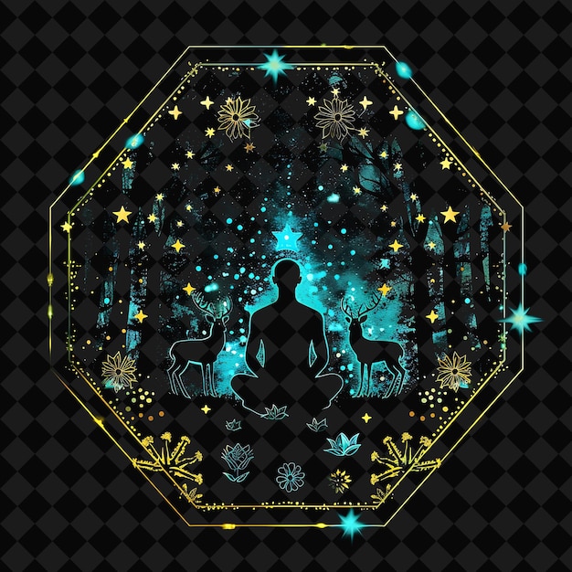 Open Fantasy Nights Enchanted Landscapes with Neon Forest Y2K Art and Illustration Animal Designs