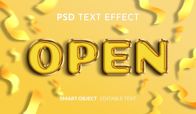 PSD open folieballon teksteffect
