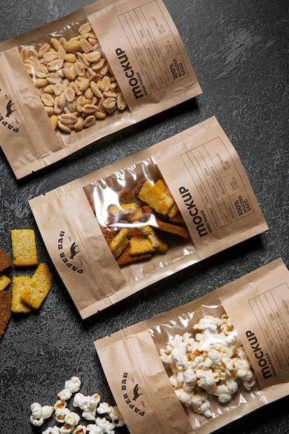 PSD open food pouch mock-up