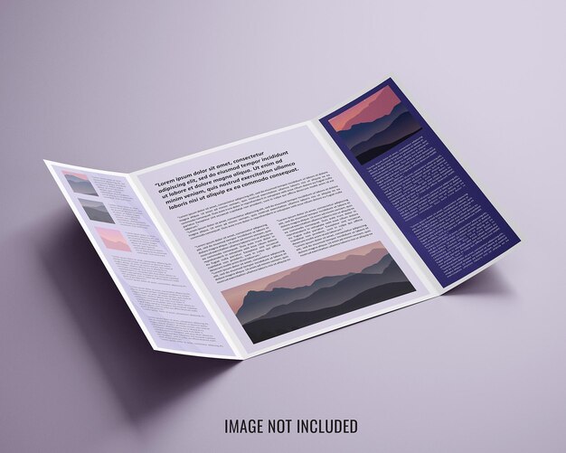 Mockup di brochure pieghevole a cancello aperto