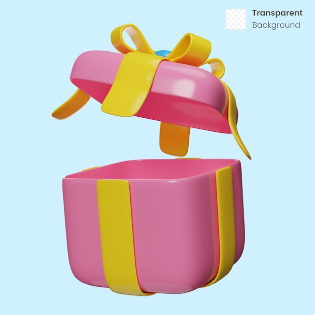 Open gift box 3d illustration