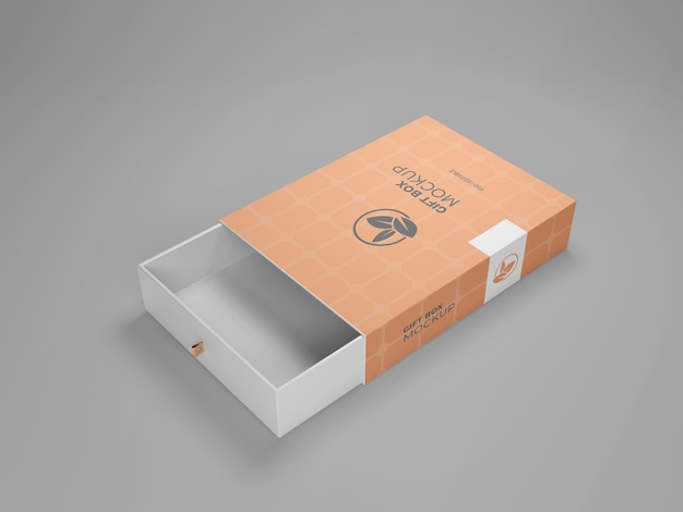 PSD open gift box mockup