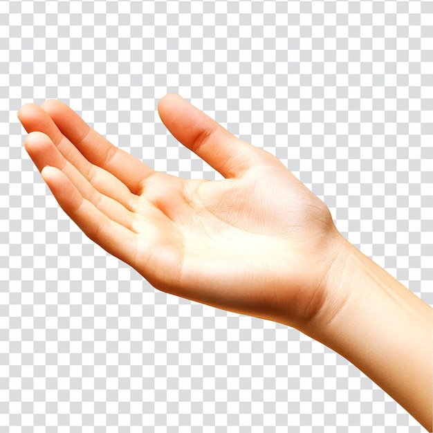 open hand gesture isolated on transparent background