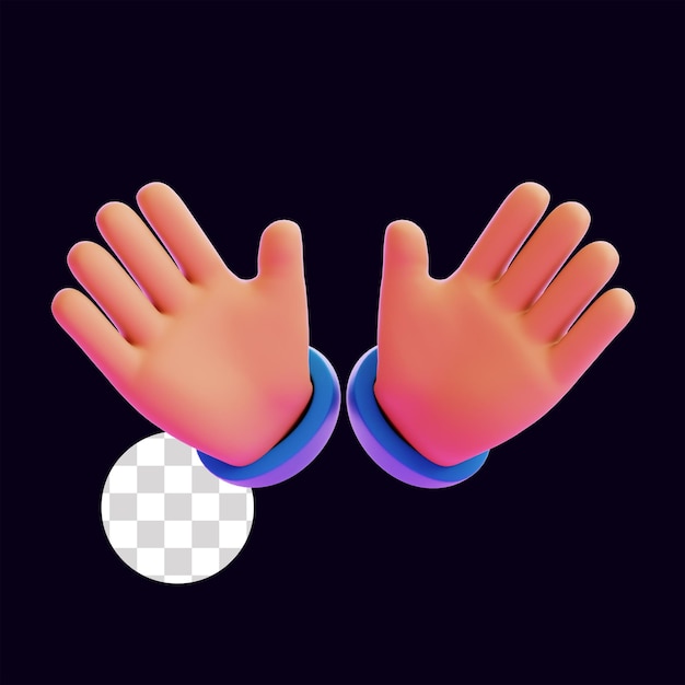 Open Hands Hand Gesture 3D Illustration