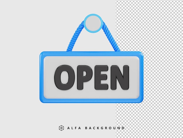 Open hanging board icon 3d rendering vector illustration