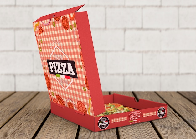 PSD open het model van de pizzadoos