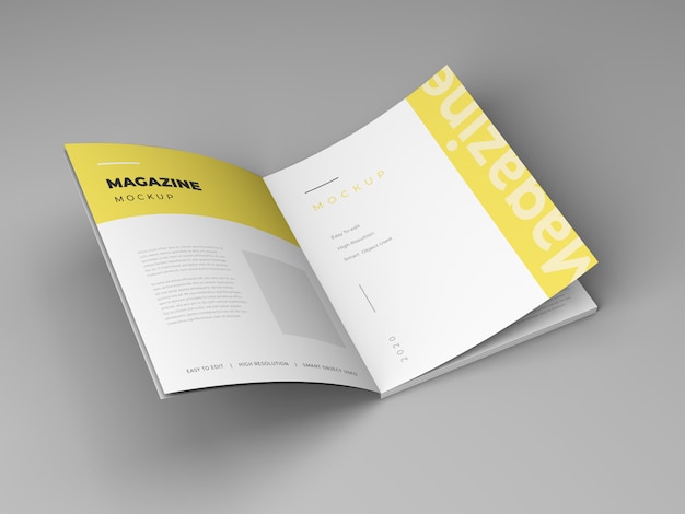 Open magazine mockup template design