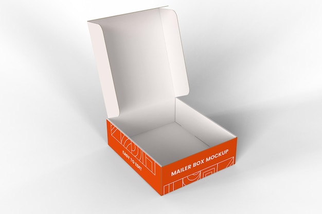 PSD open mailing box mockup