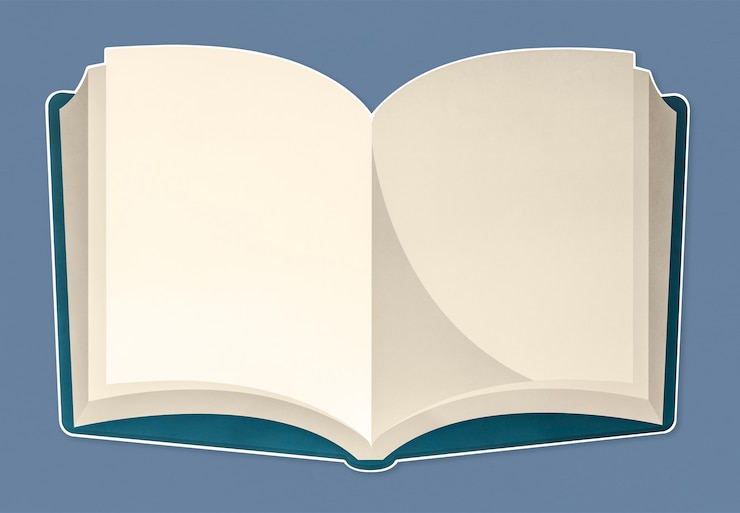 PSD an open notebook with blank pages